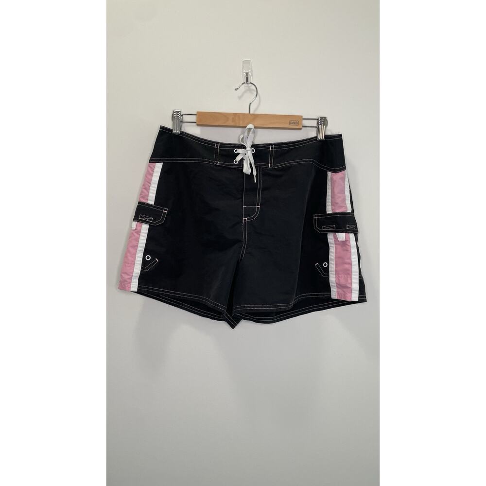 Vintage Y2K Oxide Cargo Swim Short Board Shorts Surfing Beach 3.5" Black Size 9